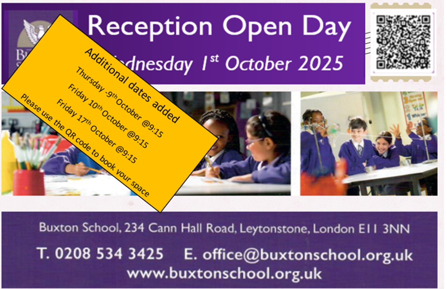 Reception open day additional dates